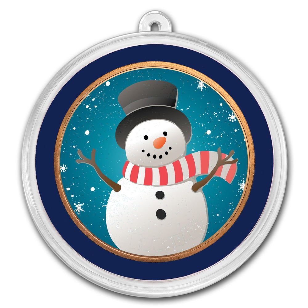 Snowman Copper Medallion